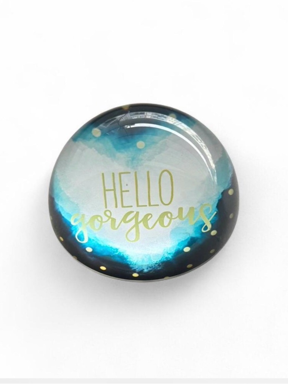 Nordstrom Blue and Gold 'Hello Gorgeous' Decorative Paperweight